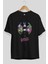 Batman Joker Ön Baskılı Siyah Oversize T-Shirt Bisiklet Yaka Erkek Kadın 2
