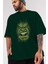 Hulk (3) Ön Baskılı Zümrüt Yeşili Oversize T-Shirt Bisiklet Yaka Pamuk Erkek Kadın 3