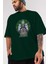 Joker Gym Ön Baskılı Zümrüt Yeşili Oversize T-Shirt Bisiklet Yaka Pamuk Erkek Kadın 3