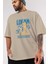 Wolverine Logan Ön Baskılı Bej Oversize T-Shirt Bisiklet Yaka Pamuk Erkek Kadın 3