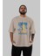 Wolverine Logan Ön Baskılı Bej Oversize T-Shirt Bisiklet Yaka Pamuk Erkek Kadın 5