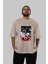 Batman (23) Ön Baskılı Bej Oversize T-Shirt Bisiklet Yaka Pamuk Erkek Kadın 5