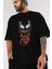 Venom (15) Ön Baskılı Siyah Oversize T-Shirt Bisiklet Yaka Erkek Kadın 3