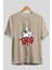 La Casa De Papel (10) Ön Baskılı Bej Oversize T-Shirt Bisiklet Yaka Pamuk Erkek Kadın 2
