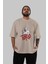 La Casa De Papel (10) Ön Baskılı Bej Oversize T-Shirt Bisiklet Yaka Pamuk Erkek Kadın 5
