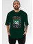 Joker (4) Ön Baskılı Zümrüt Yeşili Oversize T-Shirt Bisiklet Yaka Pamuk Erkek Kadın 1