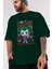 Joker (4) Ön Baskılı Zümrüt Yeşili Oversize T-Shirt Bisiklet Yaka Pamuk Erkek Kadın 3