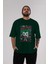 Joker (4) Ön Baskılı Zümrüt Yeşili Oversize T-Shirt Bisiklet Yaka Pamuk Erkek Kadın 5