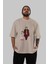 Joker (11) Ön Baskılı Bej Oversize T-Shirt Bisiklet Yaka Pamuk Erkek Kadın 5