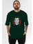 La Casa De Papel (8) Ön Baskılı Zümrüt Yeşili Oversize T-Shirt Bisiklet Yaka Pamuk Erkek Kadın 1