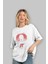 It Ön Baskılı Beyaz Oversize T-Shirt Bisiklet Yaka Erkek Kadın 4