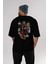 Spiderman (31) Arka Baskılı Siyah Oversize T-Shirt Bisiklet Yaka Pamuk Erkek Kadın 5