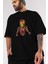 Iron Man Ön Baskılı Siyah Oversize T-Shirt Bisiklet Yaka Erkek Kadın 3