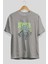 Joker (9) Ön Baskılı Gri Oversize T-Shirt Bisiklet Yaka Pamuk Erkek Kadın 2