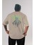 Joker (9) Arka Baskılı Bej Oversize T-Shirt Bisiklet Yaka Pamuk Erkek Kadın 1