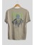 Joker (9) Arka Baskılı Bej Oversize T-Shirt Bisiklet Yaka Pamuk Erkek Kadın 2