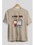 La Casa De Papel (4) Ön Baskılı Bej Oversize T-Shirt Bisiklet Yaka Pamuk Erkek Kadın 2