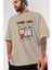 La Casa De Papel (4) Ön Baskılı Bej Oversize T-Shirt Bisiklet Yaka Pamuk Erkek Kadın 3
