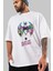 Batman Joker Ön Baskılı Beyaz Oversize T-Shirt Bisiklet Yaka Erkek Kadın 3