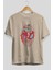 Spiderman (21) Ön Baskılı Bej Oversize T-Shirt Bisiklet Yaka Pamuk Erkek Kadın 2