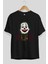 Joker (10) Ön Baskılı Siyah Oversize T-Shirt Bisiklet Yaka Erkek Kadın 2