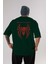Spiderman (11) Arka Baskılı Zümrüt Yeşili Oversize T-Shirt Bisiklet Yaka Erkek Kadın 1
