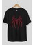 Spiderman (1) Ön Baskılı Siyah Oversize T-Shirt Bisiklet Yaka Erkek Kadın 2