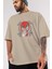 Deadpool (7) Ön Baskılı Bej Oversize T-Shirt Bisiklet Yaka Pamuk Erkek Kadın 3