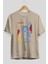 Star Wars Ön Baskılı Bej Oversize T-Shirt Bisiklet Yaka Pamuk Erkek Kadın 2