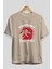 Jurassic Park (3) Ön Baskılı Bej Oversize T-Shirt Bisiklet Yaka Pamuk Erkek Kadın 2