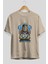 Thor Love And Thunder Ön Baskılı Bej Oversize T-Shirt Bisiklet Yaka Pamuk Erkek Kadın 2