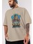 Thor Love And Thunder Ön Baskılı Bej Oversize T-Shirt Bisiklet Yaka Pamuk Erkek Kadın 3