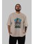 Thor Love And Thunder Ön Baskılı Bej Oversize T-Shirt Bisiklet Yaka Pamuk Erkek Kadın 5
