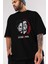 La Casa De Papel (9) Ön Baskılı Siyah Oversize T-Shirt Bisiklet Yaka Erkek Kadın 3