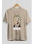 Joker (8) Ön Baskılı Bej Oversize T-Shirt Bisiklet Yaka Pamuk Erkek Kadın 2