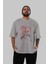 Spiderman (16) Ön Baskılı Gri Oversize T-Shirt Bisiklet Yaka Pamuk Erkek Kadın 5