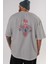 Spiderman (9) Arka Baskılı Gri Oversize T-Shirt Bisiklet Yaka Pamuk Erkek Kadın 5