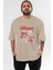 Freddy Vs Jason Ön Baskılı Bej Oversize T-Shirt Bisiklet Yaka Pamuk Erkek Kadın 1