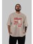 Freddy Vs Jason Ön Baskılı Bej Oversize T-Shirt Bisiklet Yaka Pamuk Erkek Kadın 5
