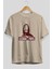 La Casa De Papel (1) Ön Baskılı Bej Oversize T-Shirt Bisiklet Yaka Pamuk Erkek Kadın 2