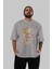 Joker (7) Ön Baskılı Gri Oversize T-Shirt Bisiklet Yaka Pamuk Erkek Kadın 5