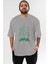 Hulk (11) Ön Baskılı Gri Oversize T-Shirt Bisiklet Yaka Pamuk Erkek Kadın 1