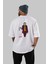 Joker (11) Arka Baskılı Beyaz Oversize T-Shirt Bisiklet Yaka Pamuk Erkek Kadın 4