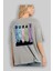 Dubai Yazılı Arka Baskılı Gri Oversize T-Shirt Unisex Erkek Kadın Bisiklet Yaka 3
