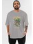 Usopp Anime Ön Baskılı Gri Oversize T-Shirt %100 Pamuk Erkek Kadın 1