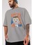Iron Man (4) Ön Baskılı Gri Oversize T-Shirt Bisiklet Yaka Pamuk Erkek Kadın 3