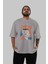 Iron Man (4) Ön Baskılı Gri Oversize T-Shirt Bisiklet Yaka Pamuk Erkek Kadın 5
