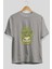 Hulk (3) Ön Baskılı Gri Oversize T-Shirt Bisiklet Yaka Pamuk Erkek Kadın 2