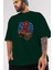 Spiderman (29) Ön Baskılı Zümrüt Yeşili Oversize T-Shirt Bisiklet Yaka Pamuk Erkek Kadın 3