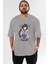 Hinata Naruto Anime Ön Baskılı Gri Oversize T-Shirt %100 Pamuk Erkek Kadın 1